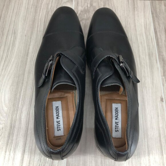 Steve Madden Shoes Mens 10.5 Covet Black Leather Buckle Strap Oxfords main image 11
